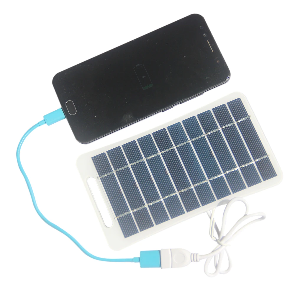 BUHESHUI  5W 5V Solar Panel Charger USB Female port  Charger For Mobile Phone /3.7V  Battery