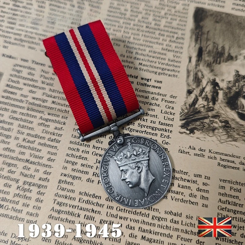 1939-1945 Ribbon Medal British Empire Home Defence Medal 35mm Pendant Pin Style Badge History Fans Collection Crafts