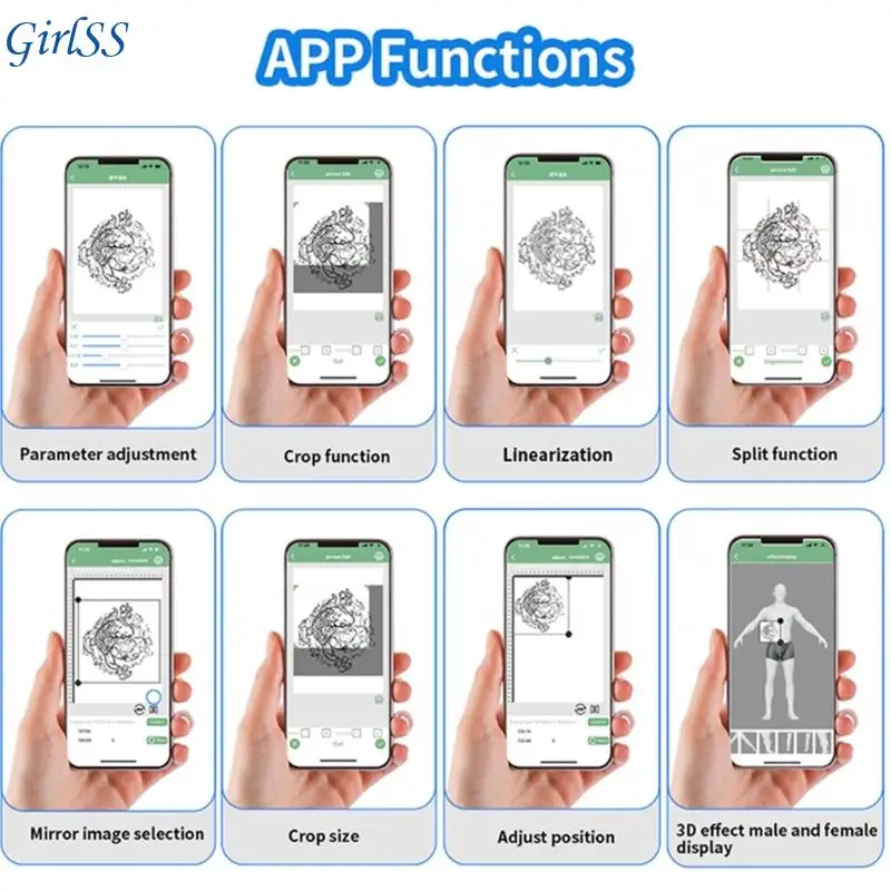 Professional Bluetooth-compatible Tattooed Transfer Printer Rechargeable Battery For Wireless Pattern Printing T4MB