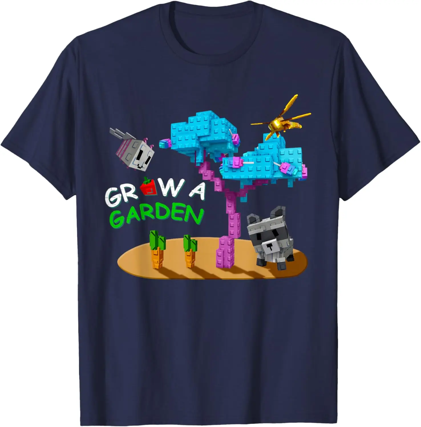 Grow A Garden Shirt Candy Blossom Raccoon Dragonfly Pets T-Shirt New in Tops & Tees Graphic T Shirts for Game Player Merchandise