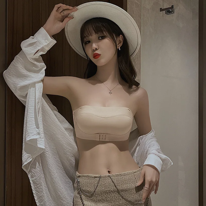 Сексуальное нижнее белье без бретелек для женщин, нескользящее, пуш-ап, маленькая нагрудная часть, топ без бретелек, летняя красивая спина, свадебный невидимый бюстгальтер