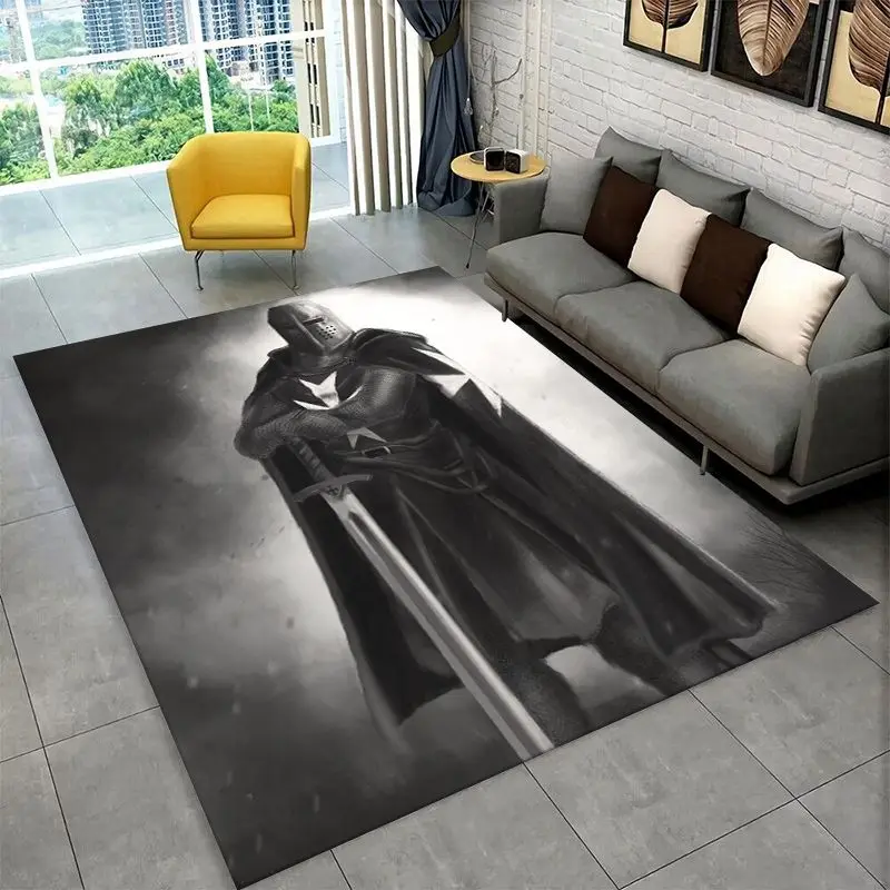 Templar Knight Dark Cavalier Crusaders Cartoon Large Area Rug Non-slip Carpet for Bedroom Living Room Sofa Doormat Floor Mat - view 4
