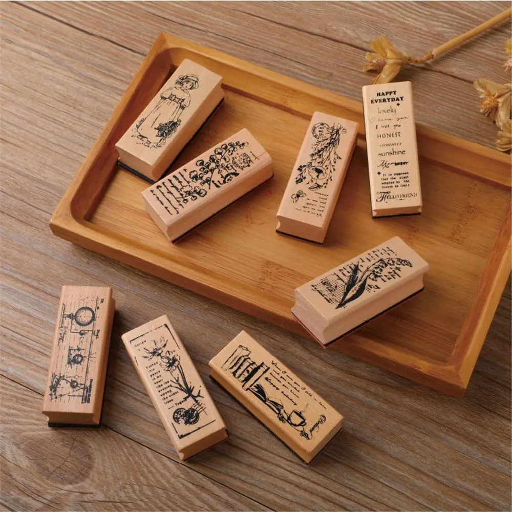 Vintage Rubber Stamps Grass Wooden For Scrapbooking Stationery Seal Stamping DIY Craft Decoration