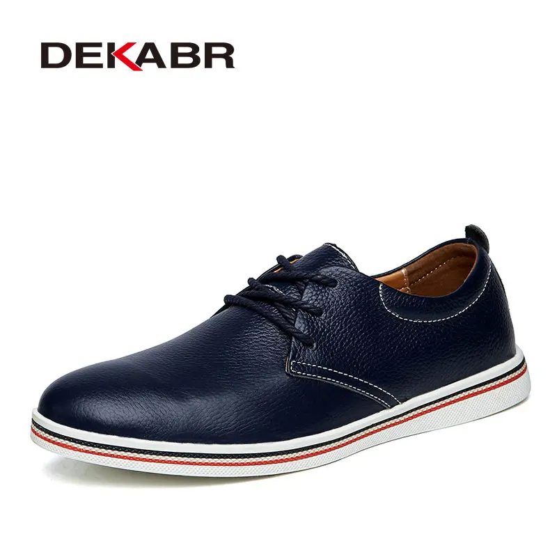 DEKABR Size 38~47 Men Casual Shoes Breathable Sneakers Fashion Masculino Genuine Leather Shoes Zapatos Hombre Sapatos Men Shoes