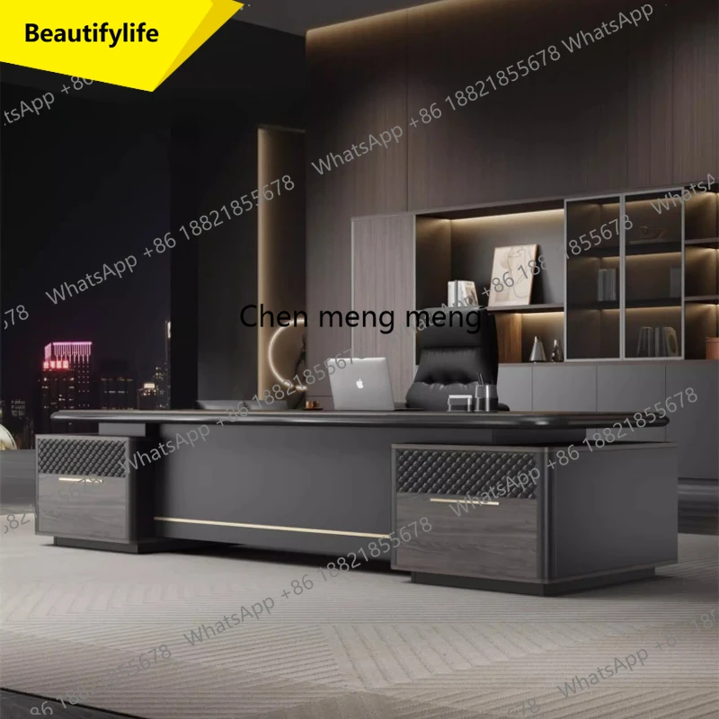 

A17 Luxury L Shaped Computer Desk Gaming Seating Modern Organizer Workshop Office Chair Auxiliary Filing Cabinet Boss Furnit