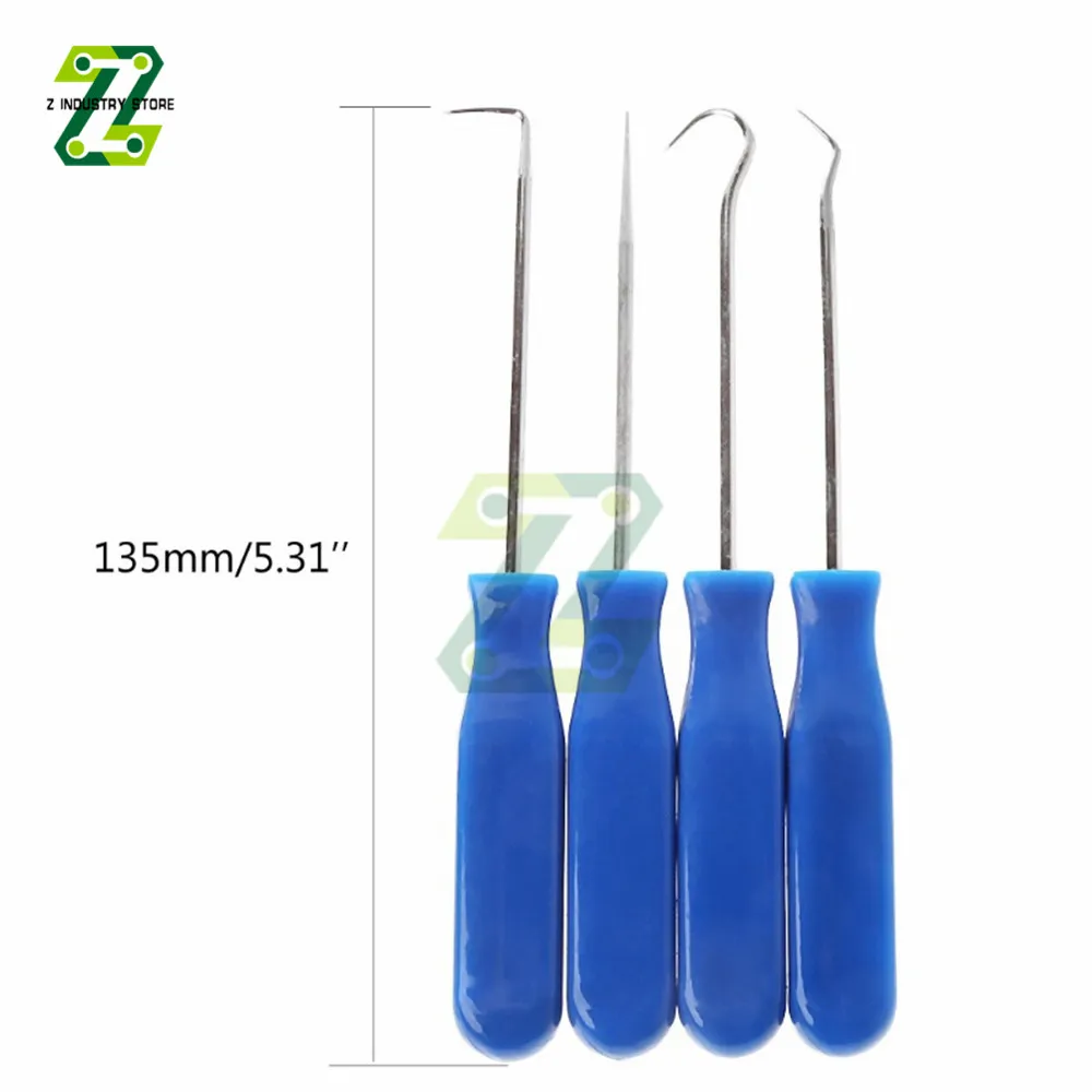 4 PCS Long Pick Hook Set Gasket Puller Pick Tools for Removing Car Oil Seal O-Ring Seal