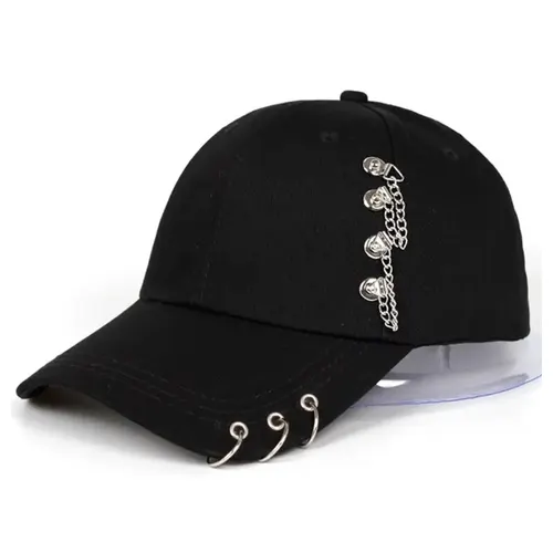 Imagen 2 del producto Gorras de béisbol con anillo de hierro lateral unisex Primavera y otoño Sombrero casual ajustable al aire libre Sombrero protector solar