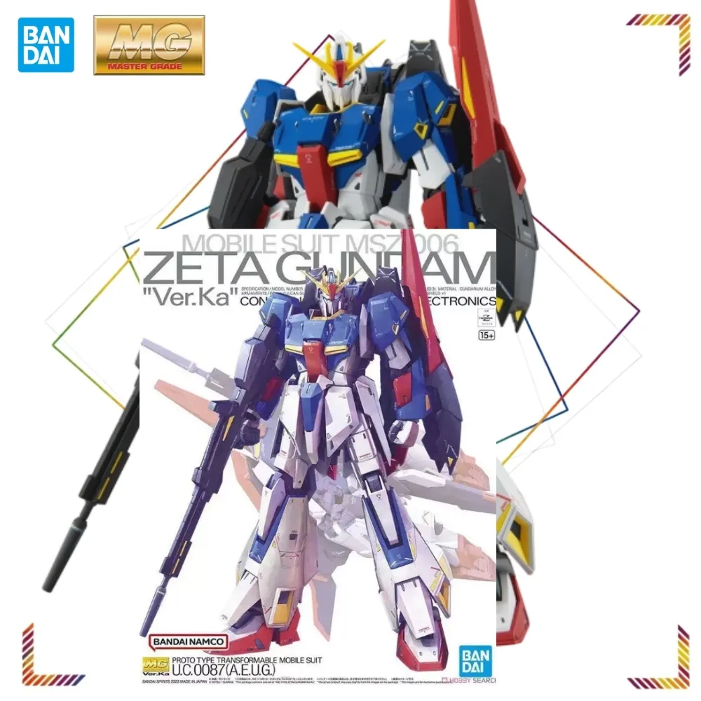 Figuras de Acción BANDAI MG MSZ-006 Zeta Gundam Ver.Ka, Mobile Suit Zeta Gundam, Modelo Coleccionable de Anime, Juguete de Regalo