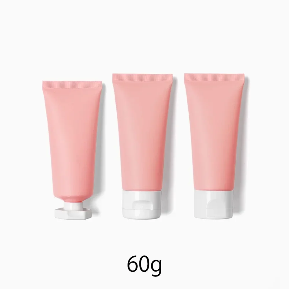 60g Rosa Opaco Cosmetico Tubo Morbido 60ml Lozione Crema Contenitore Riutilizzabile Detergente Shampoo Fondotinta Spremere Bottiglia Vuota