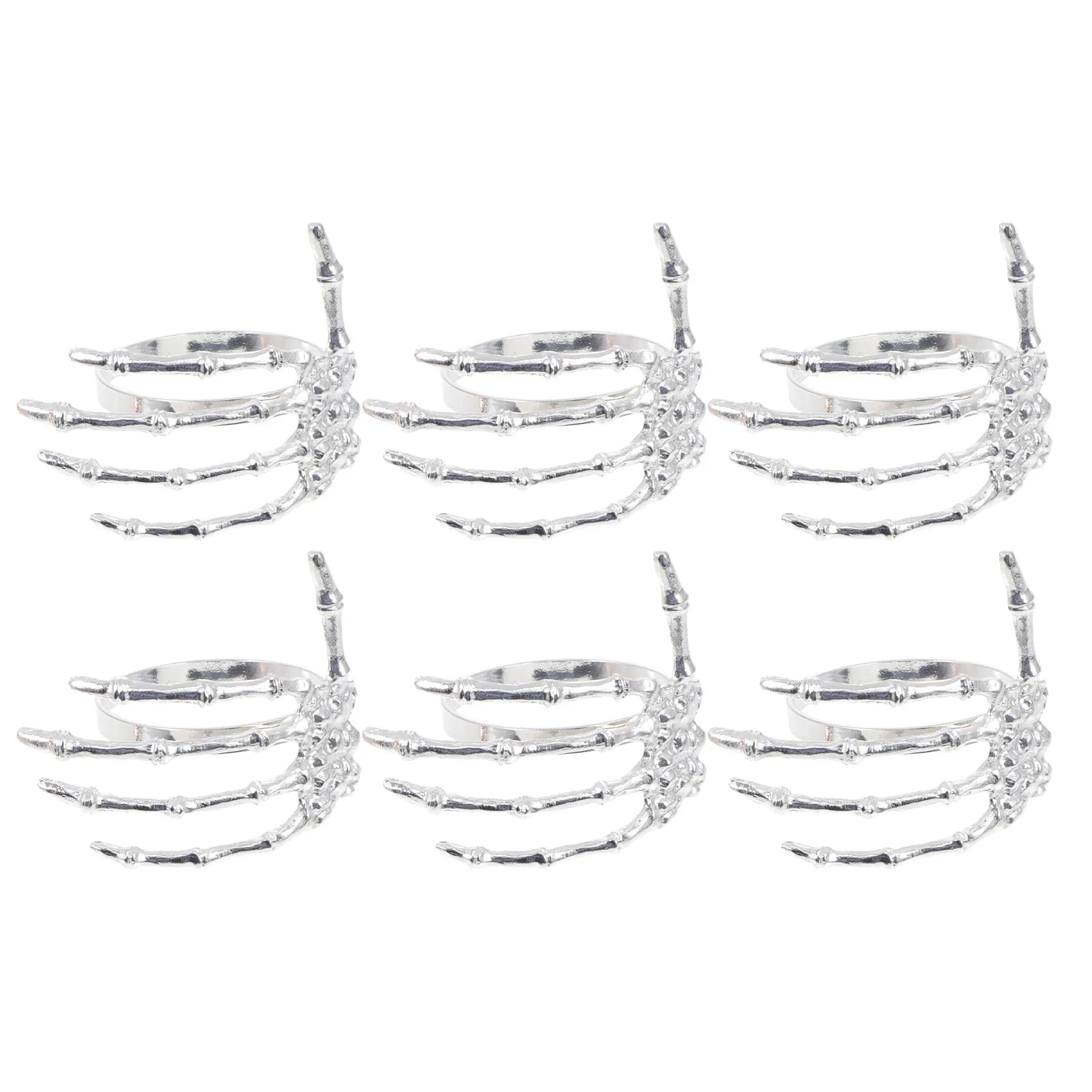 

6pcs Halloween Napkin Buckles Ghost Palm Shaped Decorative Accessories Dinner Party Supplies Festive Home Decoration Easy