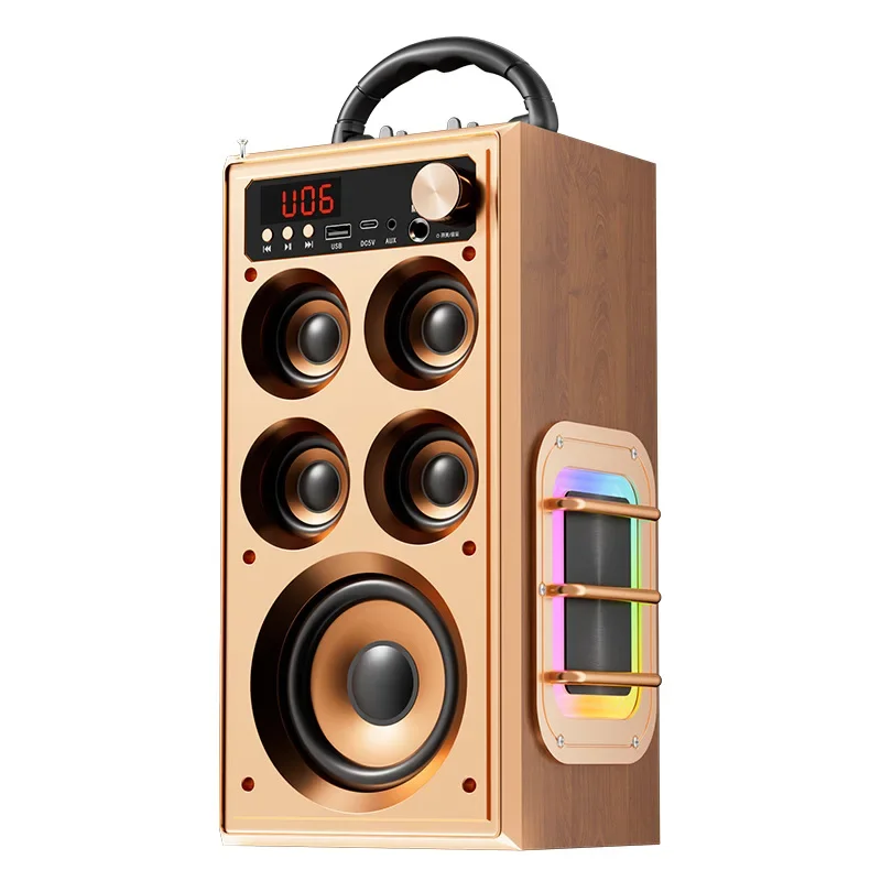 

Outdoor Square Dance Mini Wireless Speaker High Sound Quality Super Volume Five-Horn Subwoofer LED For Home Audio Use