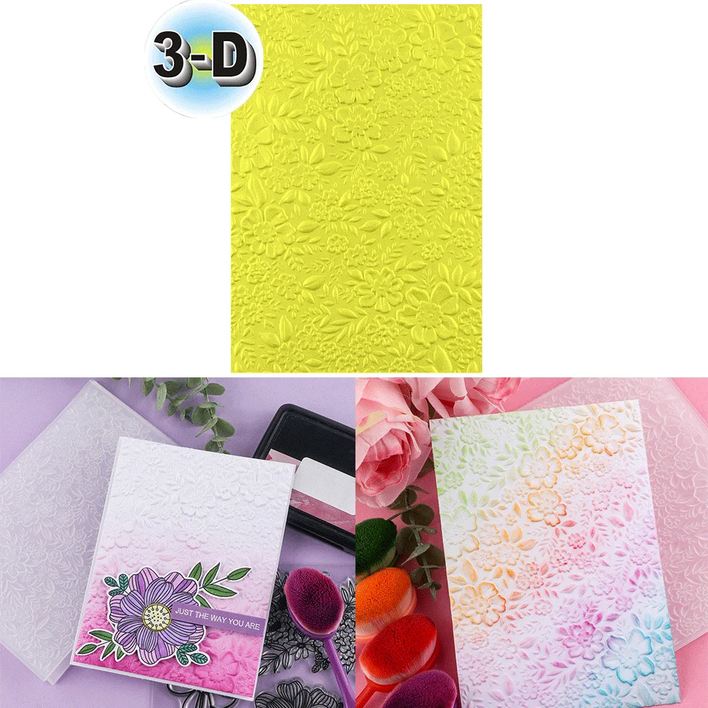 Spring Flower and leaves 3D Embossing Folder and Matching Dies for Adding Textured Detail To Paper Crafting Card Making Supplies