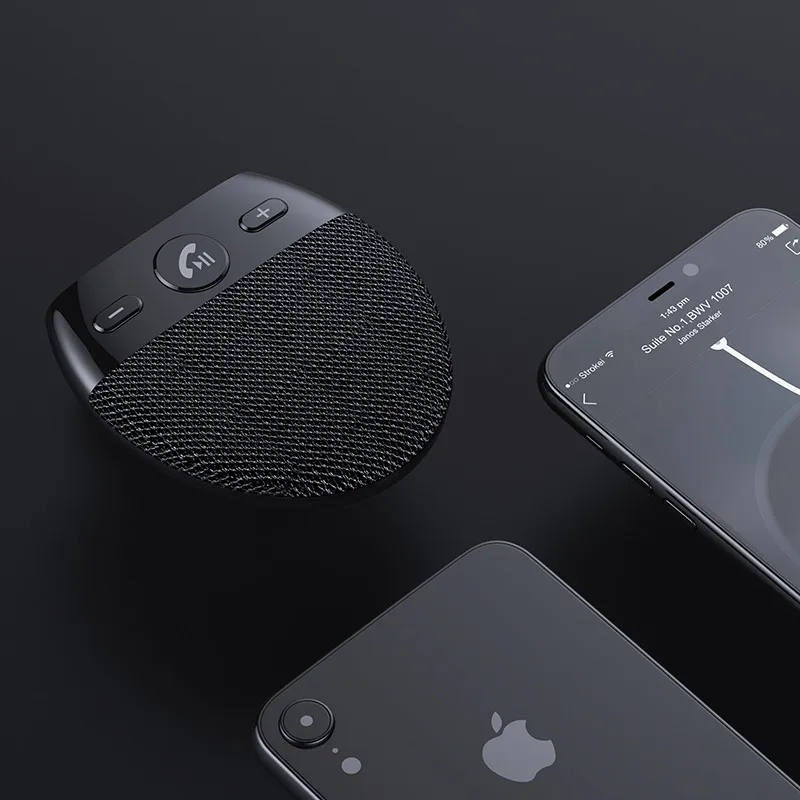 บลูทูธสำหรับรถยนต์รองรับโทรศัพท์แฮนด์ฟรี SP11มาพร้อมกับลำโพง Sun อะแดปเตอร์เพลงไร้สายลำโพงรถยนต์แฮนด์ฟรีเสียง