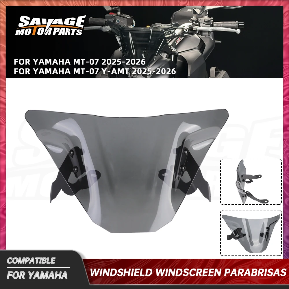 

MT07 2026 Windshield Windscreen For Yamaha MT 07 MT-07 Y-AMT 2025 Motorcycle Accessories Smoke Wind Deflectors Shield Pare-brise