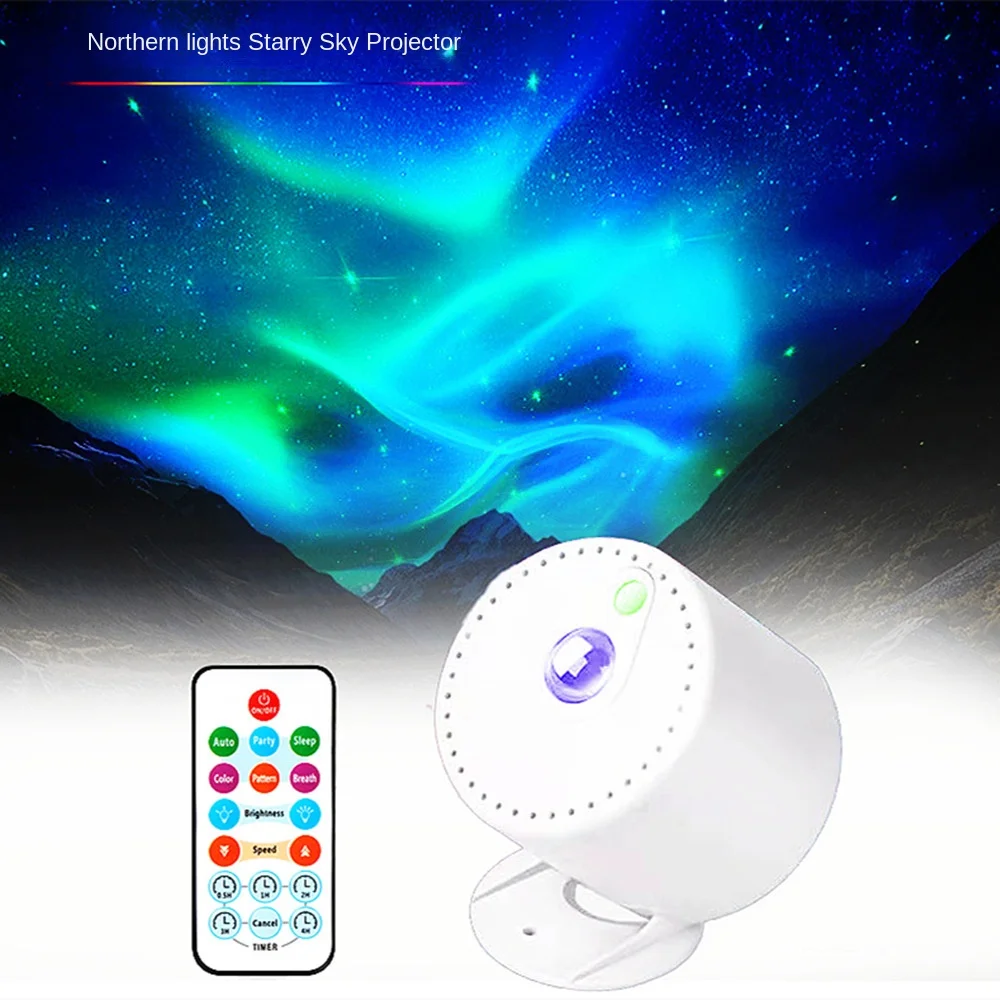 LED Northern Lights Star Sky Projection Lamp USB Laser All-sky Star Night Lamp Bedroom Bedside Turn Off Atmosphere Lamp