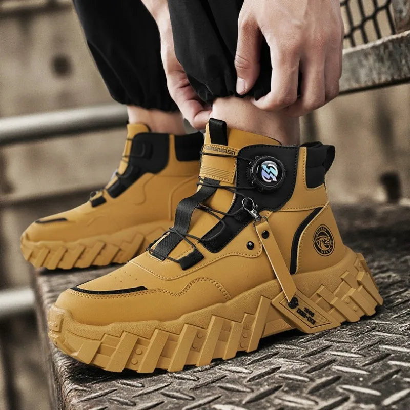 Men Casual Ankle Boots High Quality Trend Comfrotable Wear-resistant Works Shoes Outdoor Trendy Man Motorcycle Boots Botas 39-44