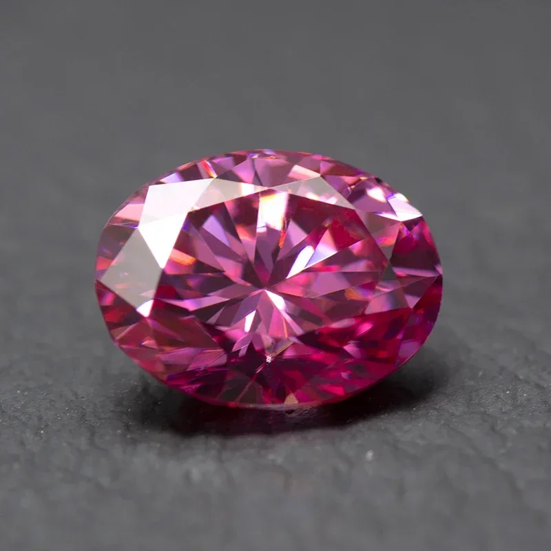 Moissanite Loose Stone Pink Color Oval Cut Gemstone Lab Created Heat Diamond Jewelry Making Materials Comes with GRA Certificate