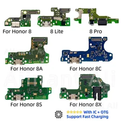 Aiinant conector de placa de cargador USB, puerto de carga, Cable flexible, piezas de repuesto originales For Huawei Honor 8 Lite Pro 8A 8C 8S 8X Max 2019