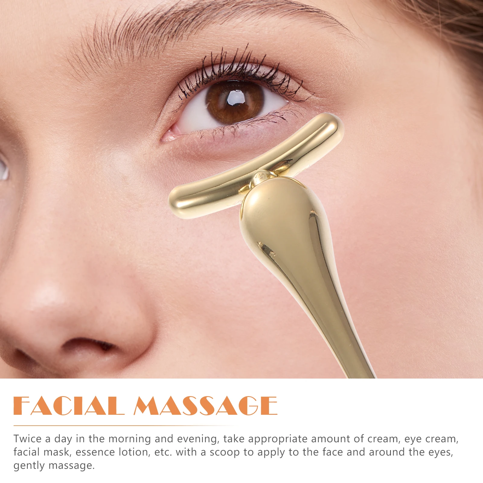 2pcs Zinc Alloy Cream Massage Sticks Smooth Durable Massagers For Women Care Tools Facial Beauty Massagers Eye Cream Spoons Eye