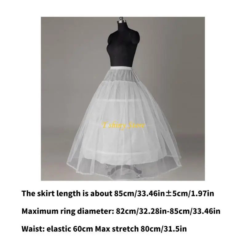N58F العروس فستان الزفاف دعم ثوب نسائي 3 الأطواق 1-طبقة الغزل تنورة Women Co #6