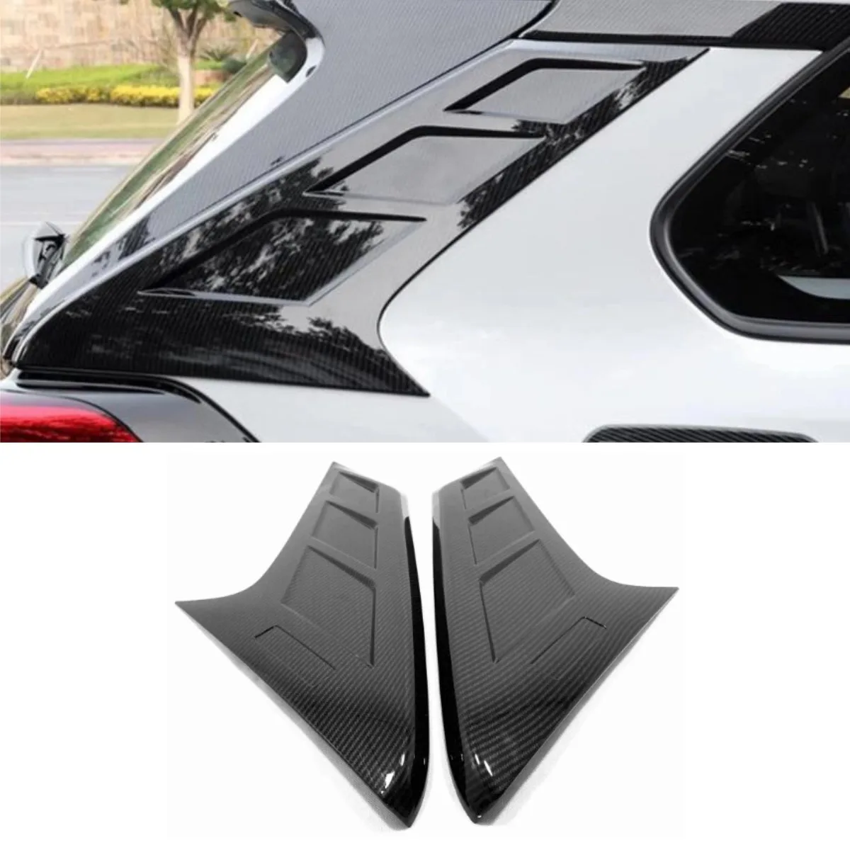 

For Toyota RAV4 2020-2024 Car Rear Triangle Window Shark Cheek Trim Rear Side Vent Window Trim Cover Car Accessories
