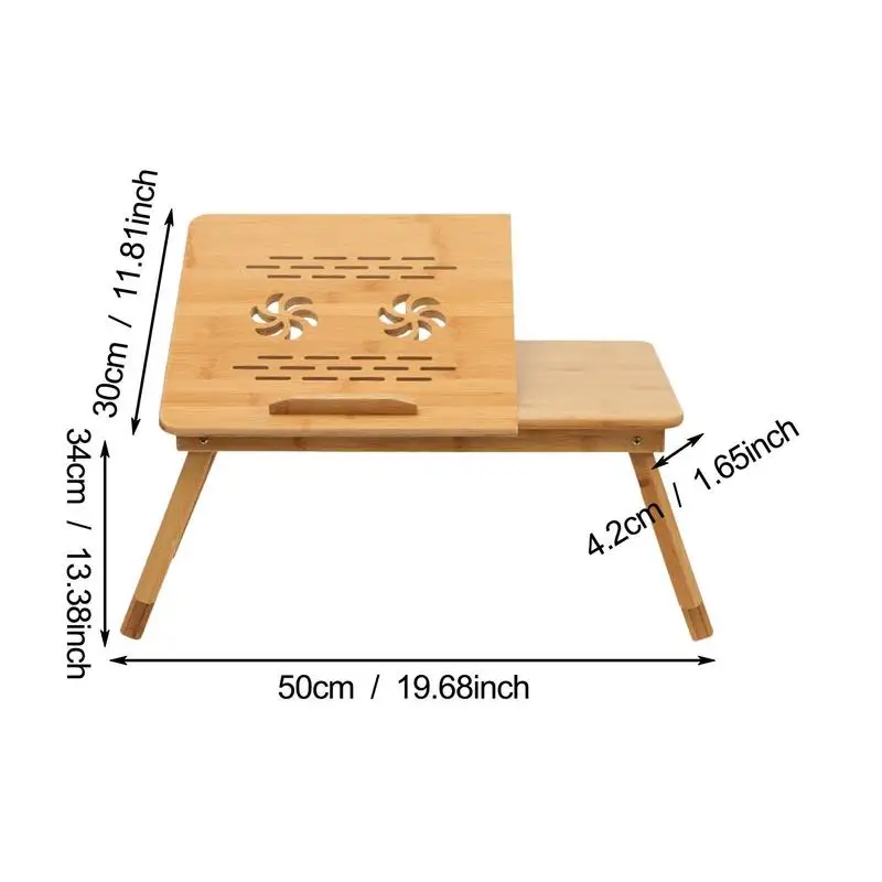 Home Foldable Laptop Desk Portable Adjustable Computer Desks Cooling Fan Notebook Holder TV Bed PC Lapdesk Tray Table