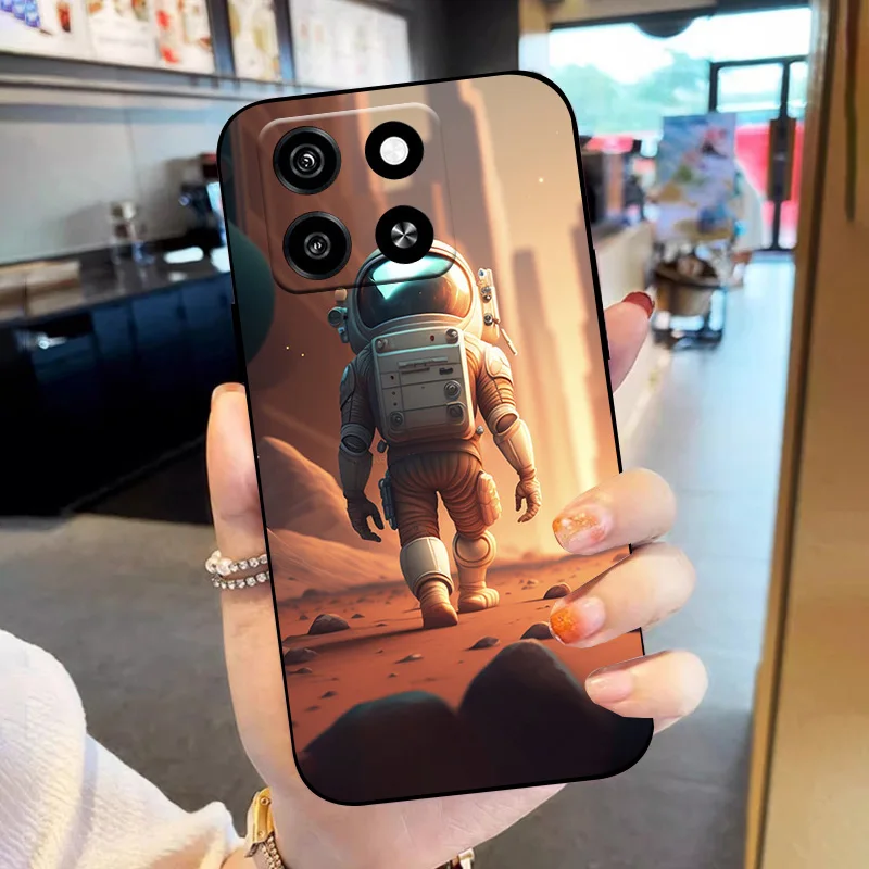 For ZTE Blade A55 Phone Cover Back Case For ZTE Blade A35 Shockproof Bumper Soft TPU Silicone Astronaut Printed Case Cover