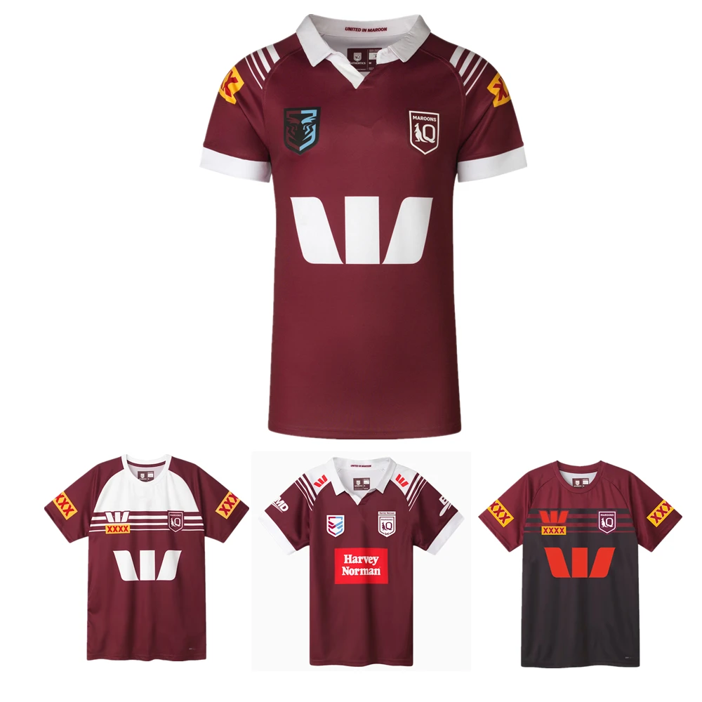 

2024 QLD Maroons Rugby jersey KIDS children woman rugby shirt Australia Queensland Women's Youth T-Shirt Customized Name Number