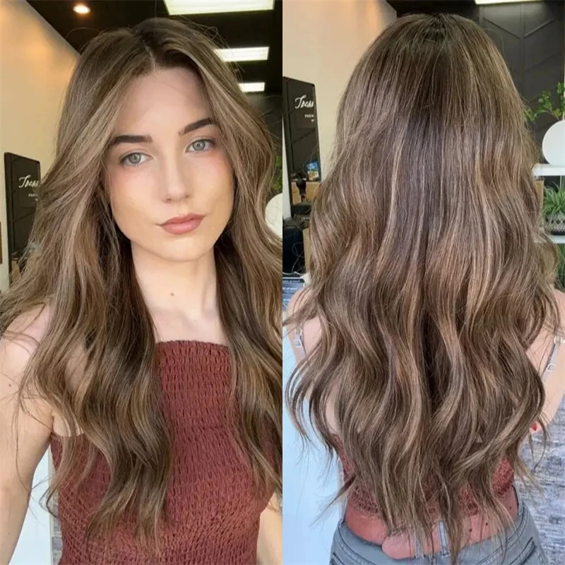 

Высокое качество HD кружевной фронтальный парик Ombre коричневый блондин мелирование балаяж парик из натуральных волос смесь синтетических волокон парик из человеческих волос