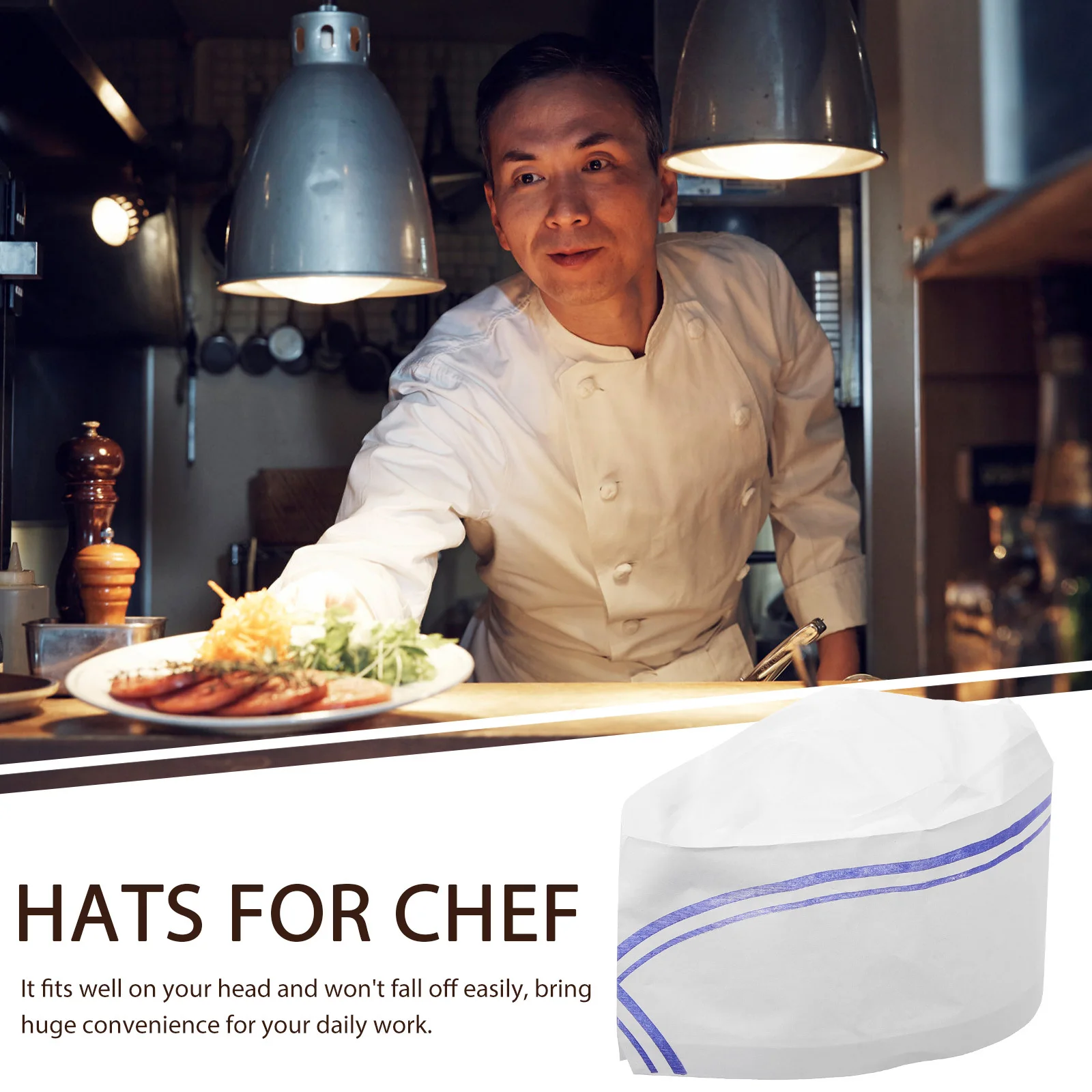 Chapeau de Chef jetable en papier, 40 pièces, chapeaux universels pour cuisine, Restaurant, cuisine, épais, pratique, utilisation unique