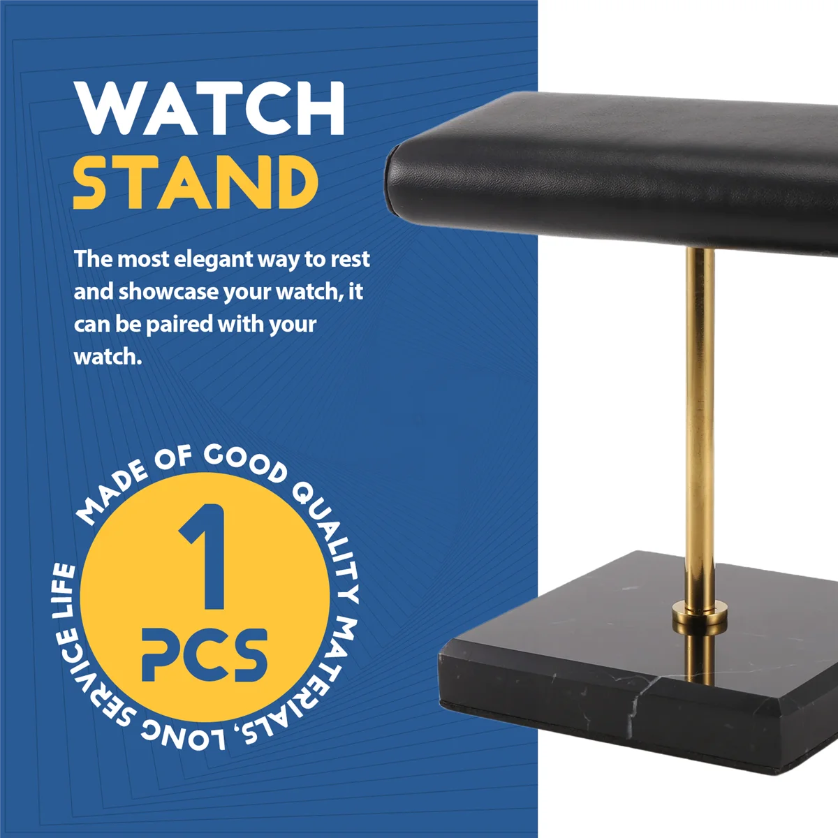 FZFZ 黒大理石ベース時計スタンドゴールド金属棒ディスプレイ小道具ブレスレットジュエリー長く配置スタンド