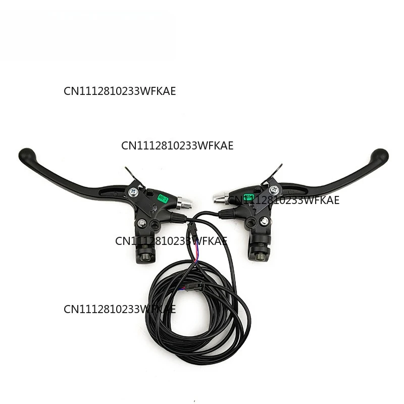 One Pair Electric Brake Lever Parking Device Black Cut Power Off Handles Rearview Mirror Hole For Ebike Tricycle Scooter Bike