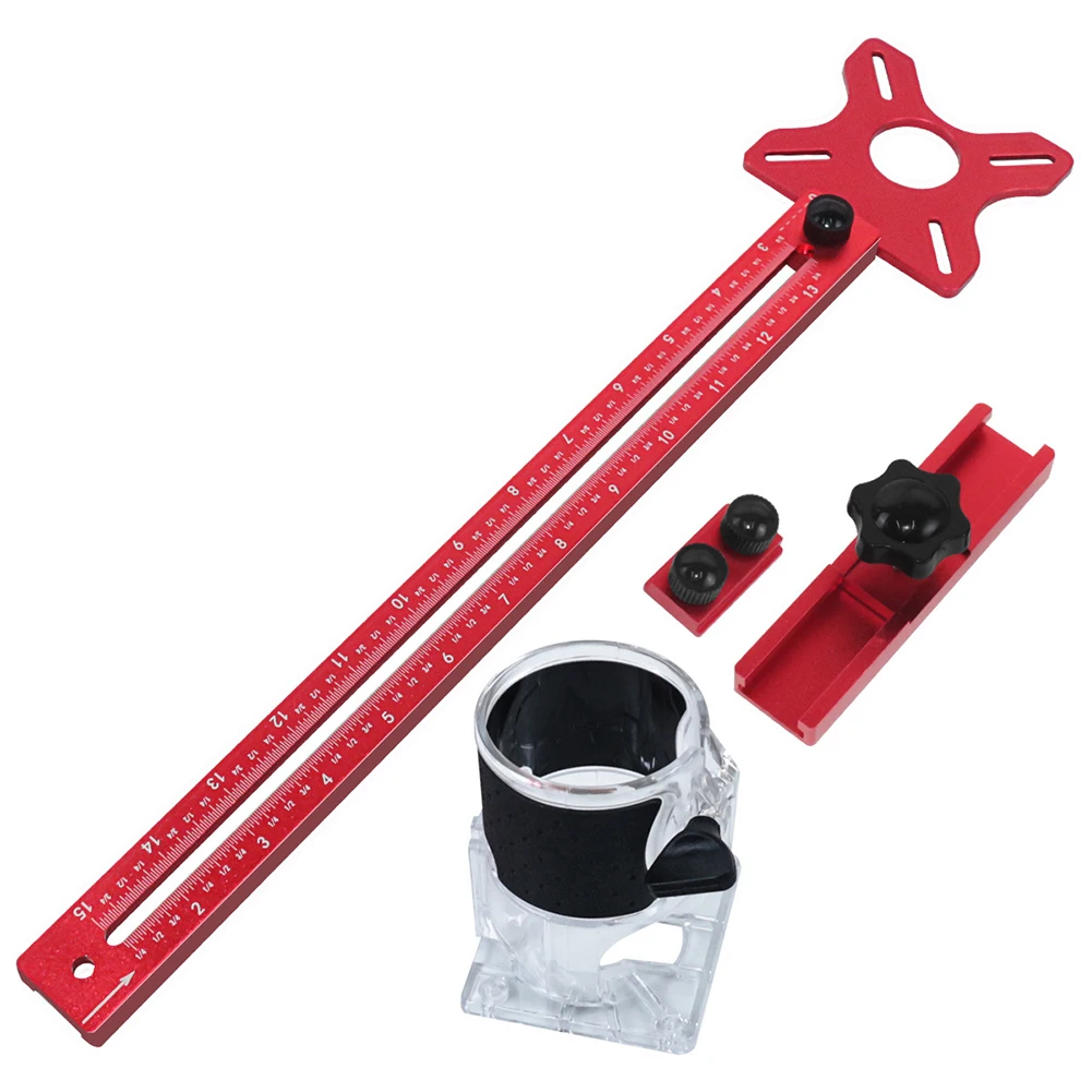 Aluminum Routing Tool Router Milling Bracket 17.4*3.54in 4 In 1 Woodworking Tool Guide Detachable Base Component