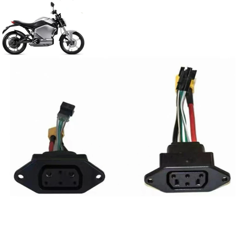 

For Super Soco TC TS TSX CU DU RU Lithium Battery Connector Charger Socket Line Circular Line Square