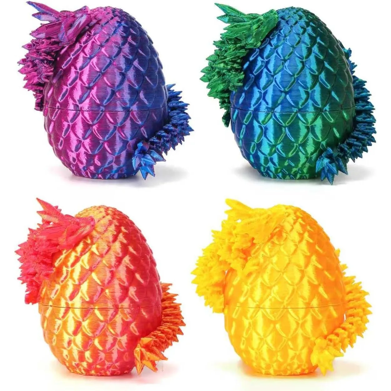 

Mini 3D Printed Dragon Eggs with Articulated Dragon Inside, Realistic Fidget Toy for Stress Relief, Easter Basket Stuffers Gifts