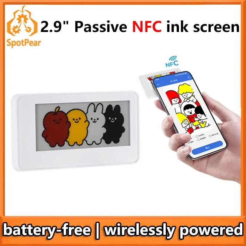 29-インチ-パッシブ-nfc-電子ペーパーインク-g-rybw-ディスプレイ画面-バッテリー不要-ワイヤレス電力およびデータ転送