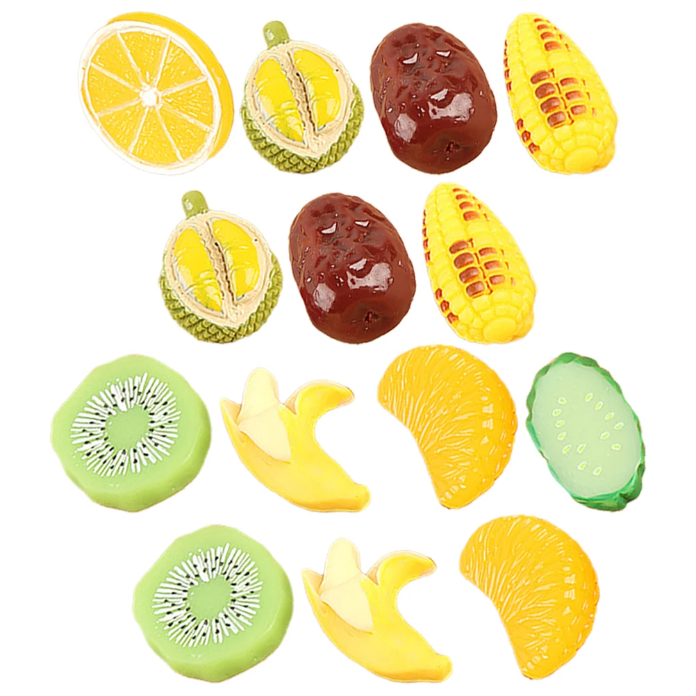 

16 Pcs Resin Fruit and Vegetable Ornaments Decorative Artificial Vegetables Models Miniature Decoration