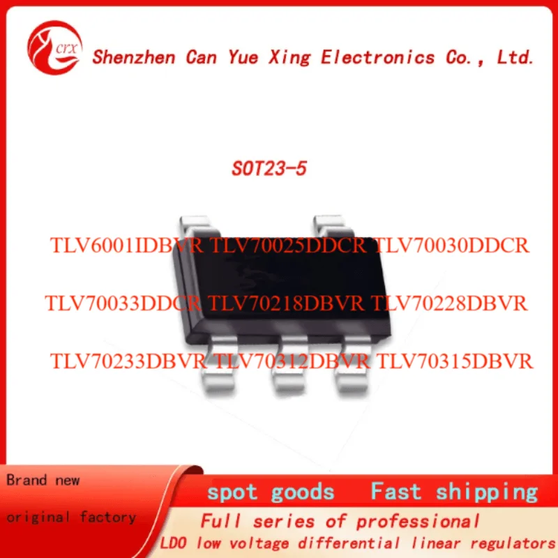 100pieces TLV6001IDBVR TLV70025DDCR TLV70030DDCR TLV70033DDCR TLV70218DBVR TLV70228DBVR TLV70233DBVR TLV70312DBVR TLV70315DBVR
