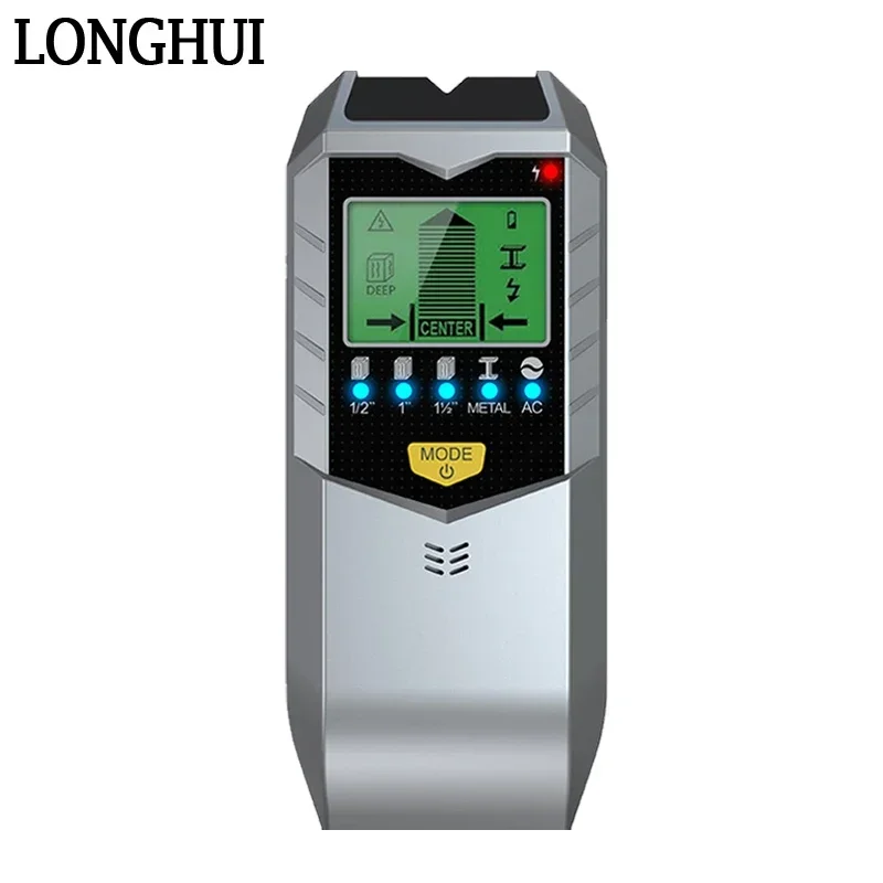 

SH402 5 In 1 Metal Detectors Find Metal Wood Studs AC Cable Wires Depth Tracker Wall Scanner Stud Green Backlit LCD HD Display