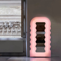 Light Luxury Decorative Mirrors with Light Designer Wave Full Body Mirror Nordic Home Decoration Bedroom Dressing Floor Mirror