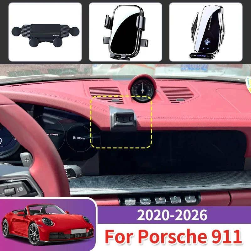 Suporte para Telefone de Carro para Porsche 911 2020 2021 2022 2023 2024 2025 2026, Acessórios Automotivos, Suporte de Navegação para Celular