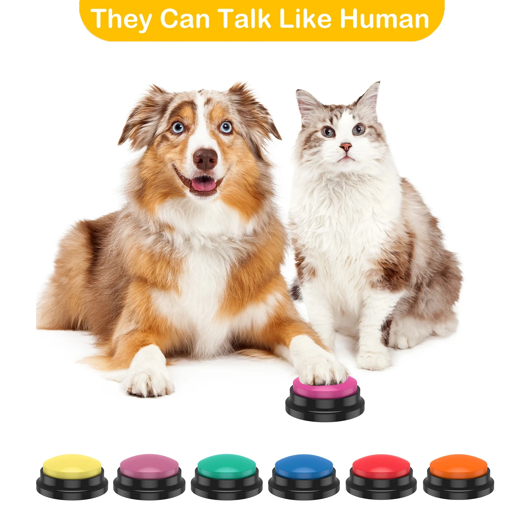 Dogs Recordable 4pcs Set Pet Toys Talking Pet Starters Dog Speaking Buttons Portable Cute Pets Supplies Communication Dog