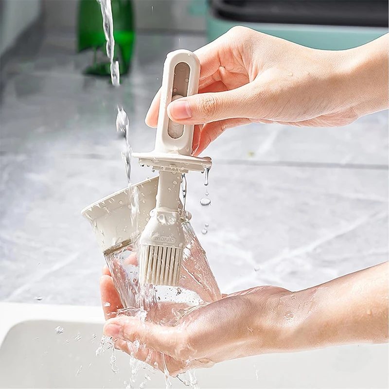 Botella dispensadora de aceite sin BPA, juego de cepillos de silicona resistentes al calor para hornear, cocinar, barbacoa, cocina, accesorio al aire libre para Picnic, 2 uds.