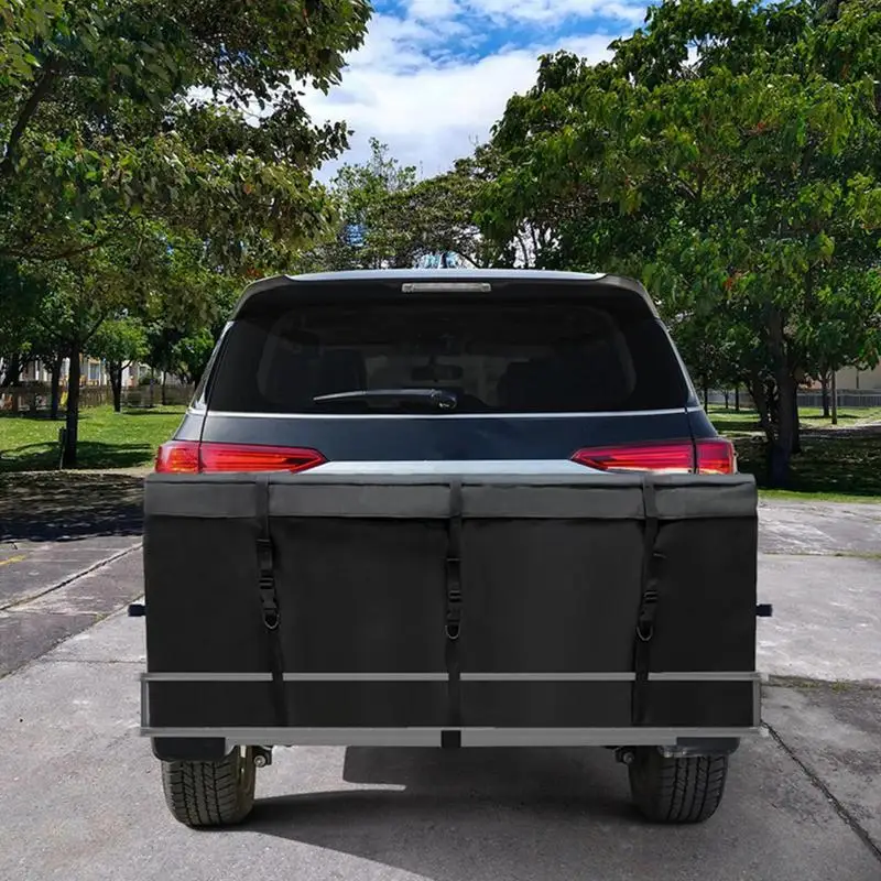 Car Cargo Roof Bag Hitch Mount Oxford Cloth Storage Organizer Cube Bag Auto Rear Luggage Bag Carrier Duffel Bag Car Accessories