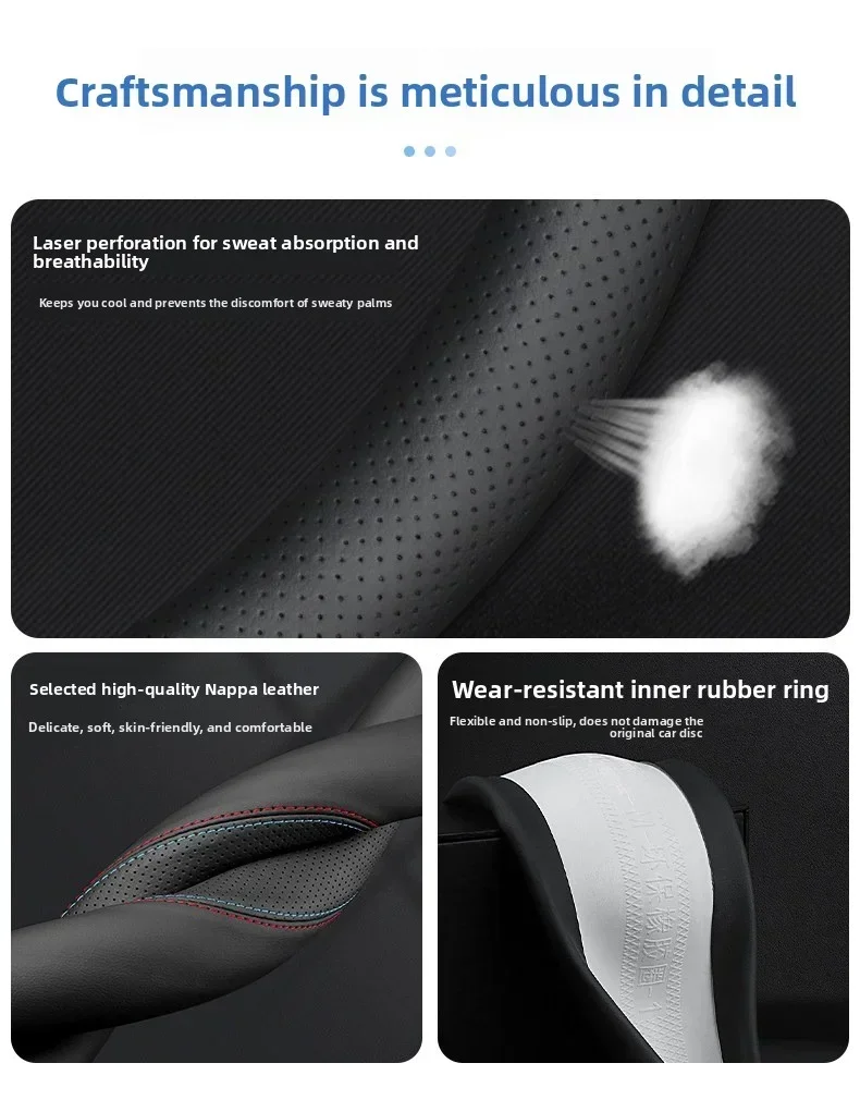Lenkradbezüge in verschiedenen Farben für MG HS ES5 ONE ZS MG4 MG3 MG7 S5 EV S9 QS Leder-Lenkradbezug Innenraumzubehör – Detail 4