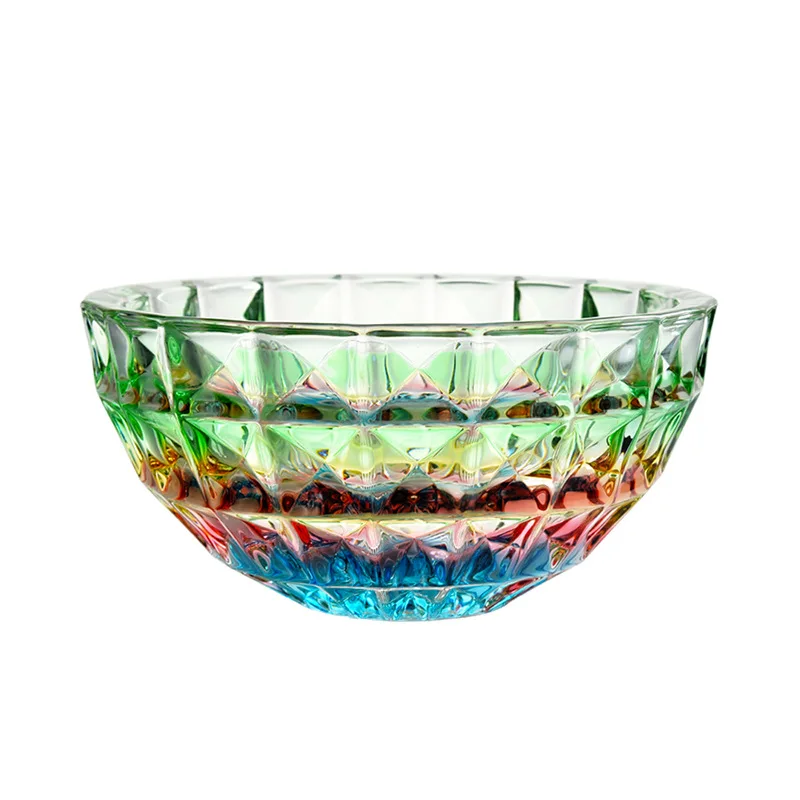 

Large European hand-painted glass fruit plate, high-end candy bucket, family taste ornament, living room hospitality