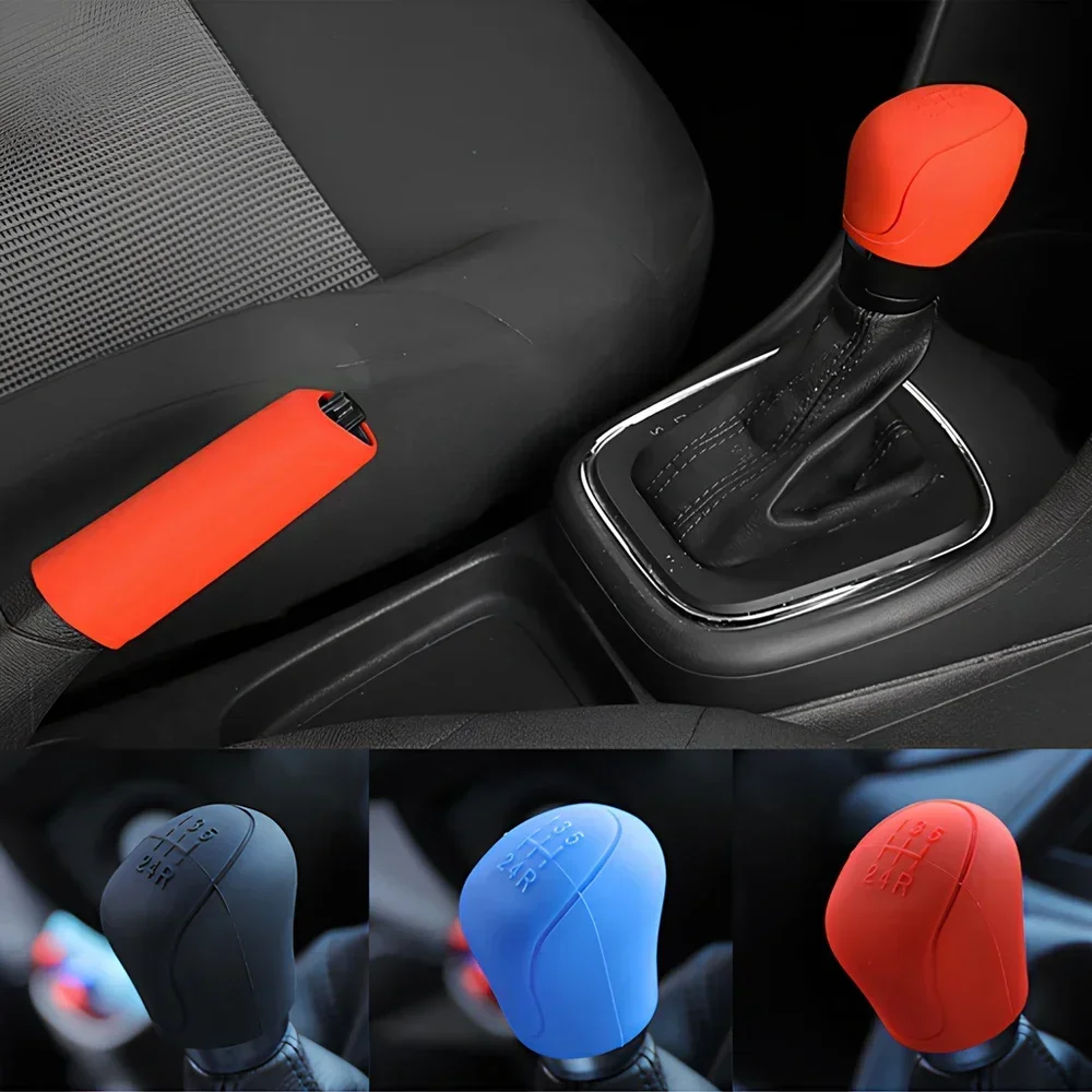 Car Universal Hand Brake Covers Auto Manual Silicone Shift Glove Gear Head Knob Cover Soft Handbrake Sleeve Case Skin Protector