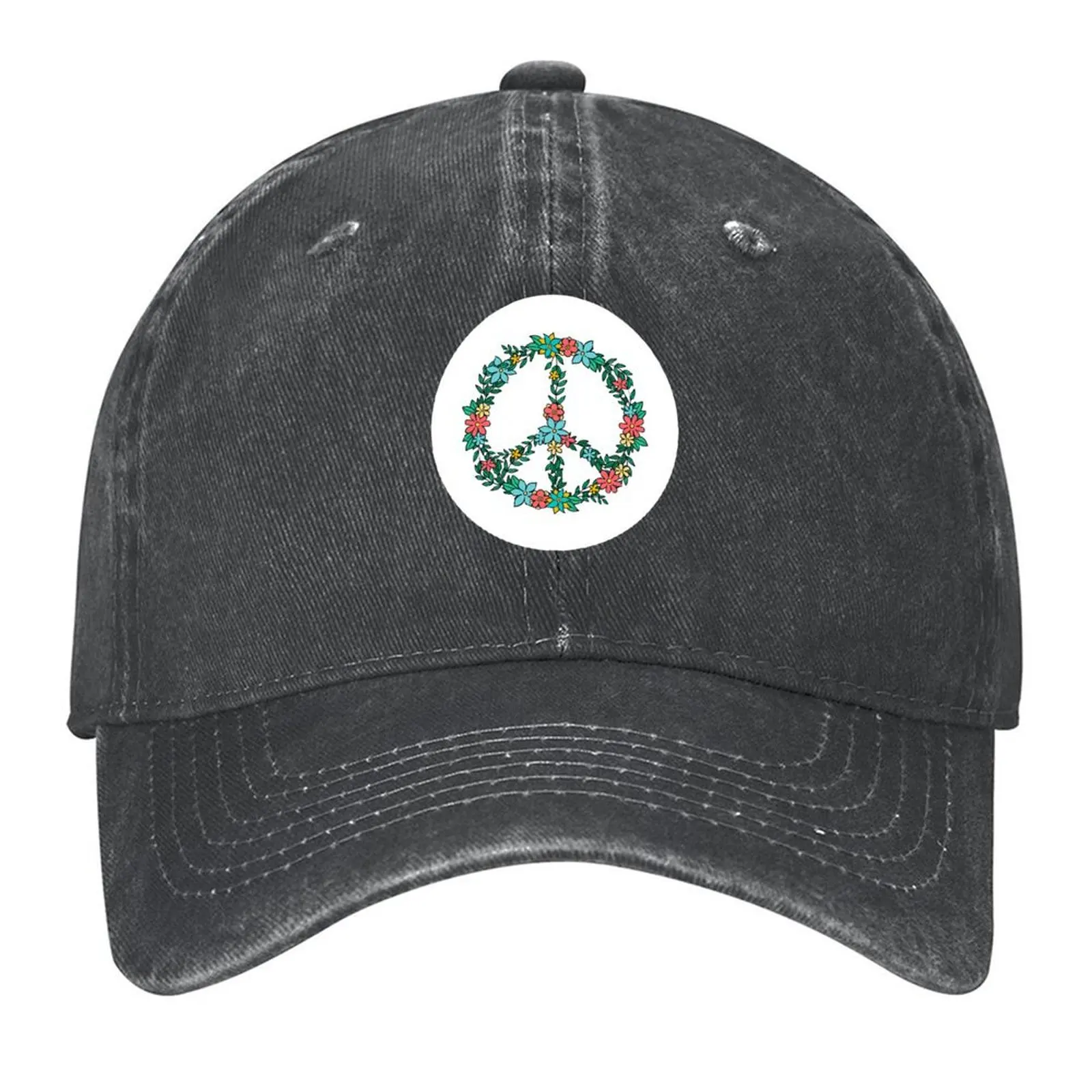 

Peace Sign Flowers Peace white Love Freedom Hippie Gift Baseball Cap dad hat hats for men sun caps hats on offer Male Women's