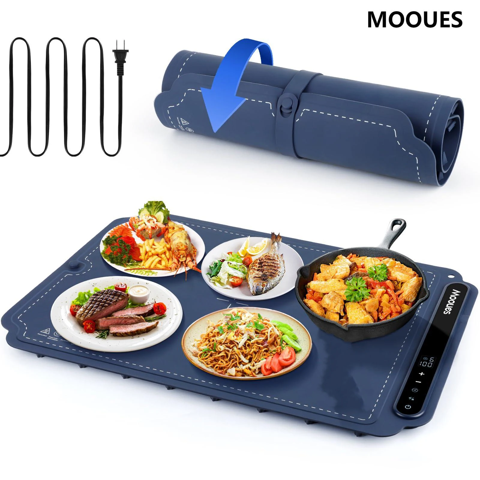 

Mooues Kitchen Gadgets Portable Food Warmers: Roll Up Silicone Heating Mat For Food- Party Essentials Hot Plate Keep Food Warm