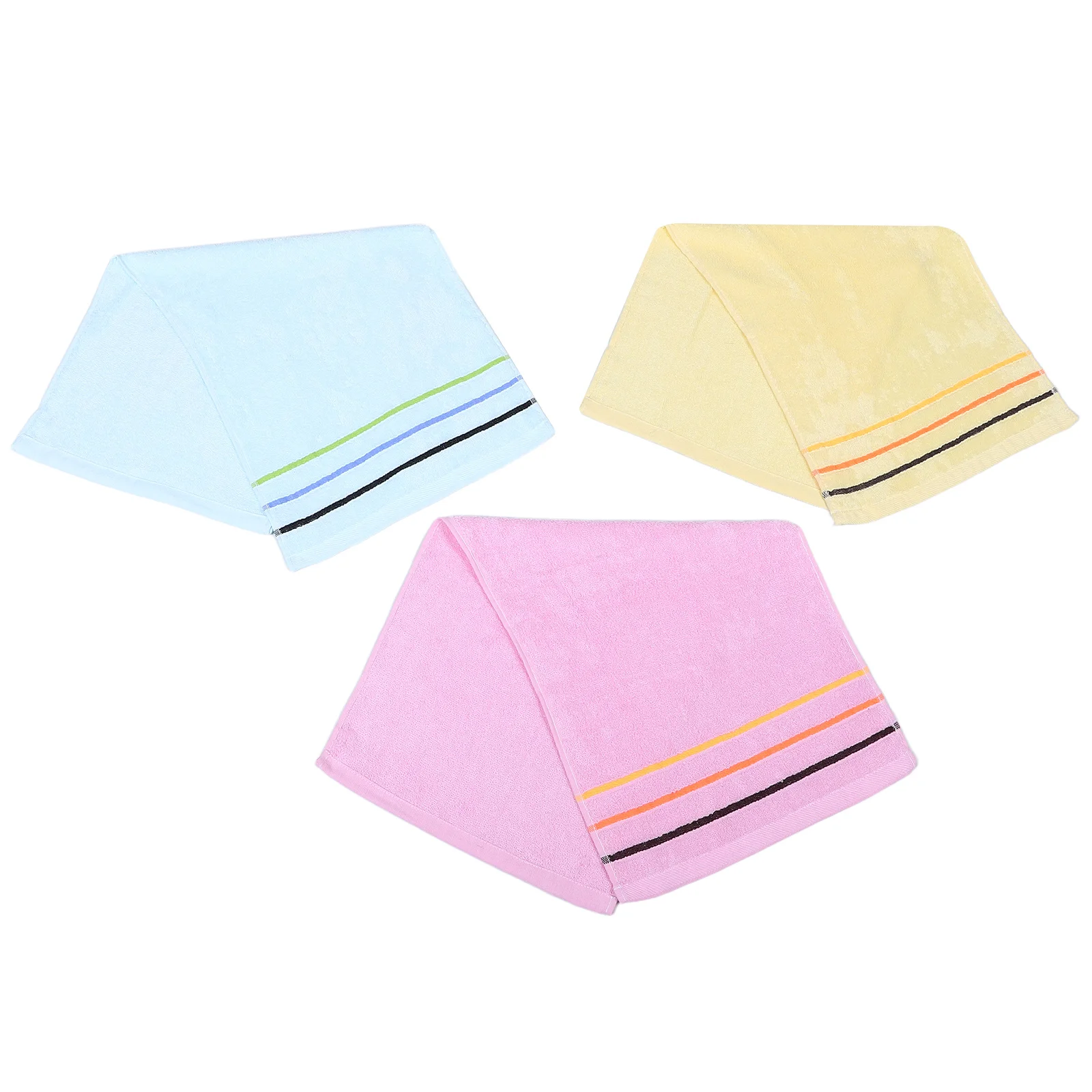 

3Pcs Supple Cotton Towels Soft Absorbent Elegant Jacquard Design Bathroom Hand Face Washcloths Face Towels for Bathroom